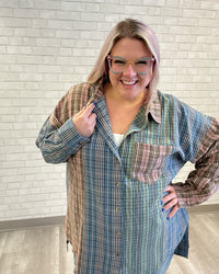 Checked Knit Shacket