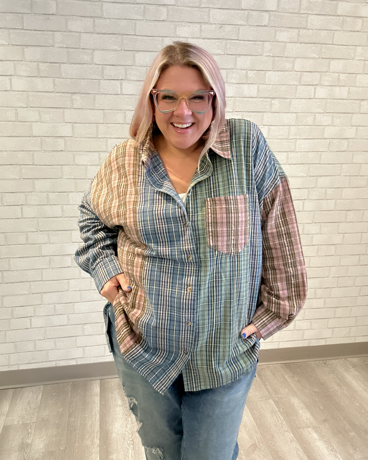 Checked Knit Shacket