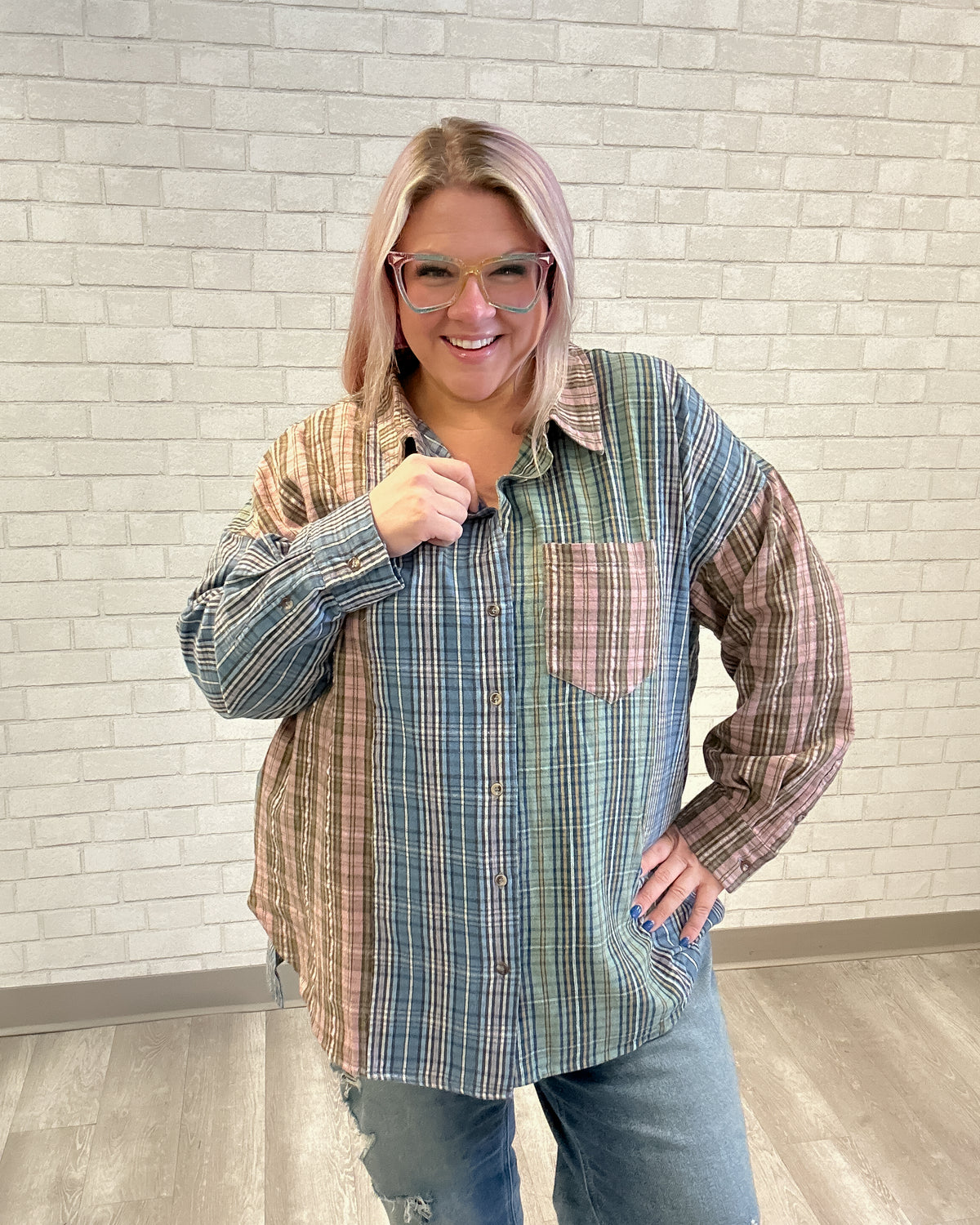 Checked Knit Shacket