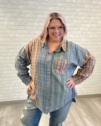 Checked Knit Shacket