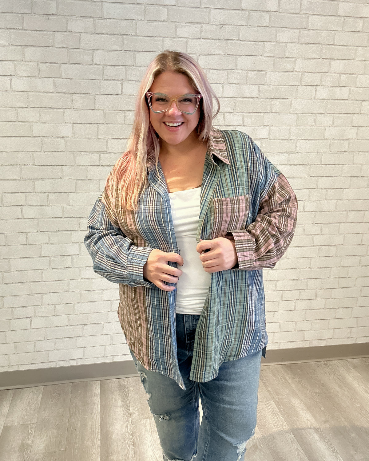 Checked Knit Shacket