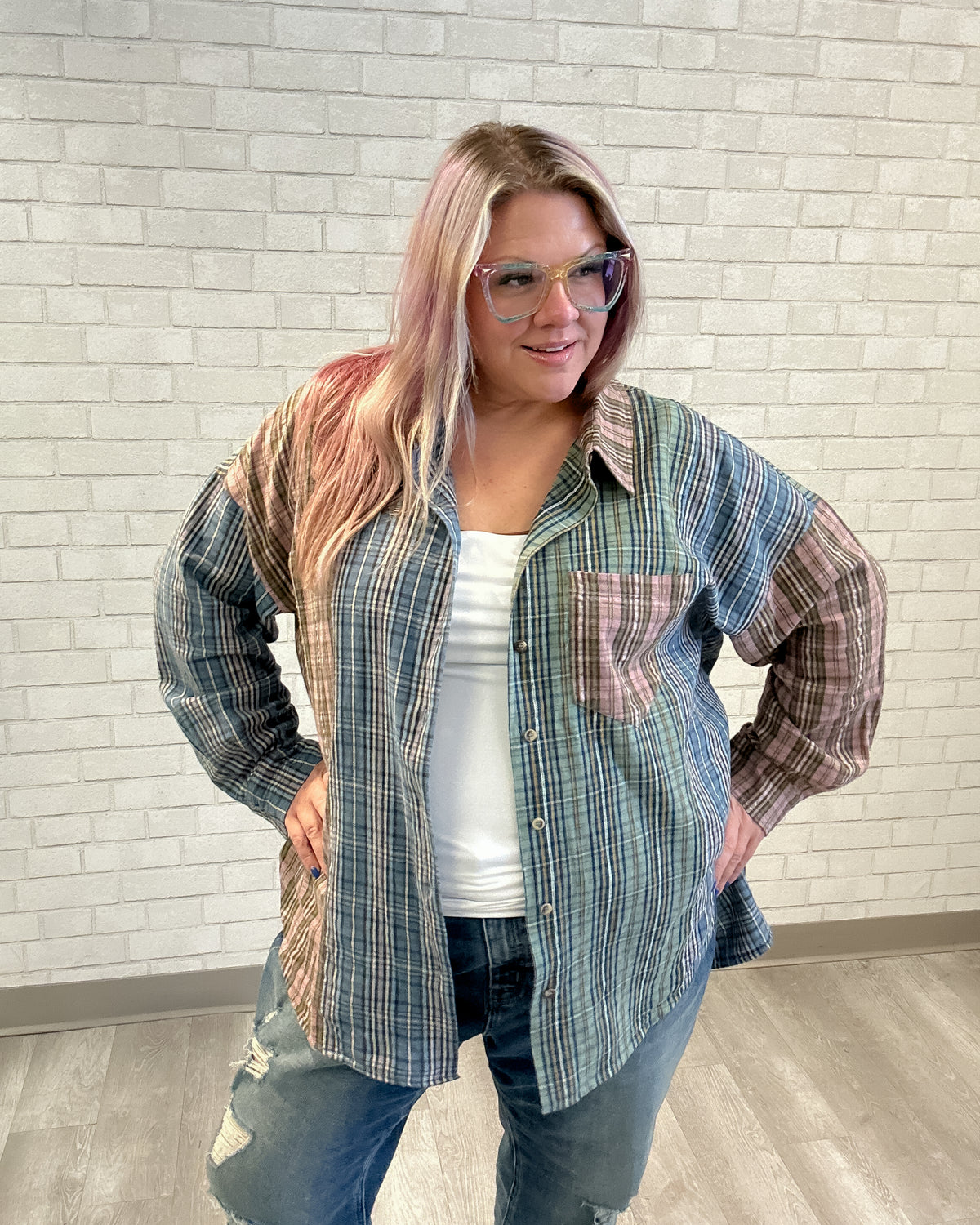 Checked Knit Shacket