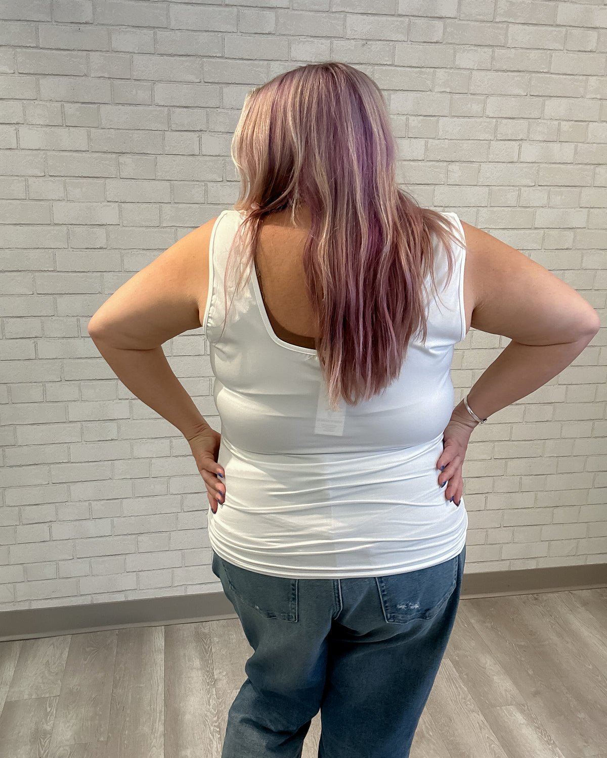 Square Neck Tank | White