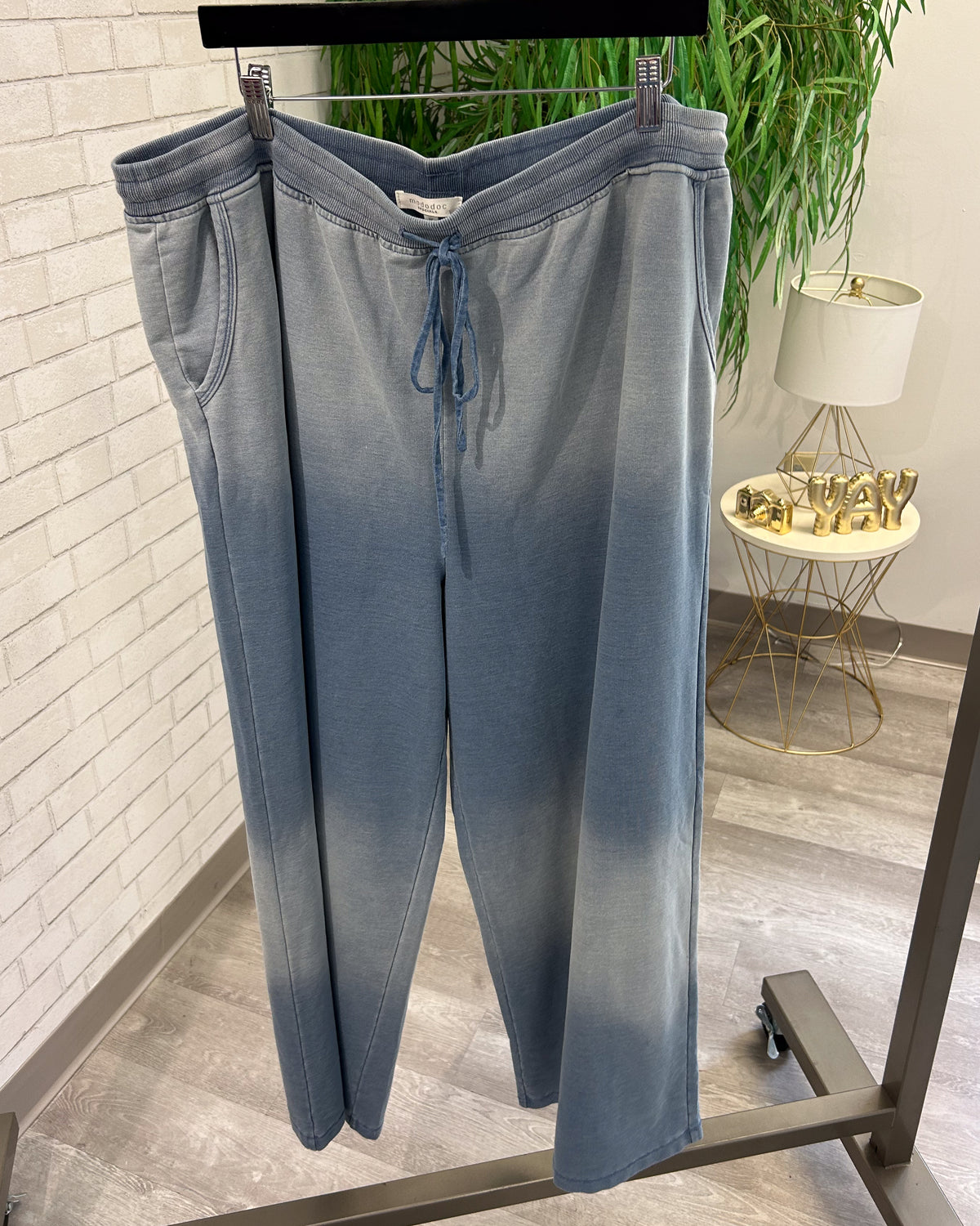 Straight Leg Pants | Chambray