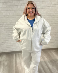 Off Duty Full Zip Hoodie | Heather Grey