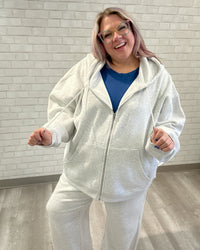 Off Duty Full Zip Hoodie | Heather Grey