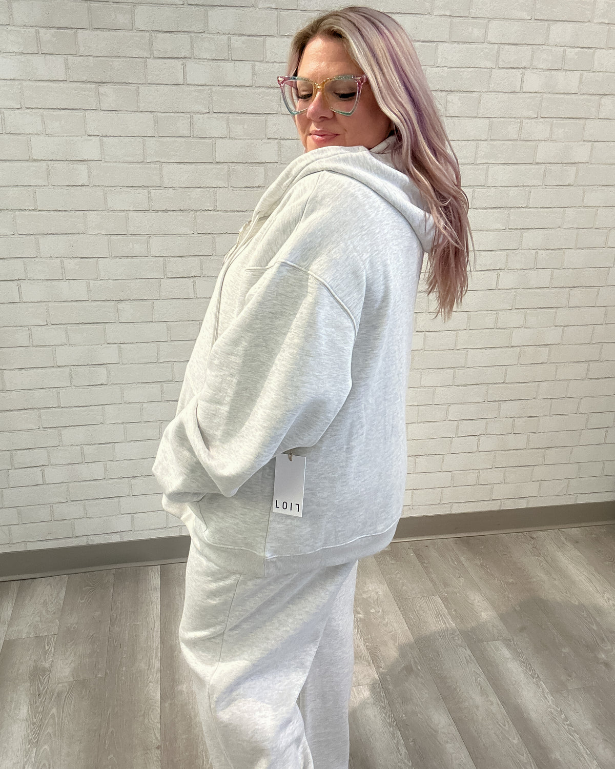 Off Duty Full Zip Hoodie | Heather Grey