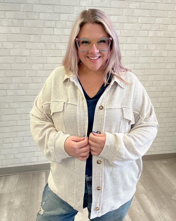 Coffee Run Knit Jacket | Oatmeal