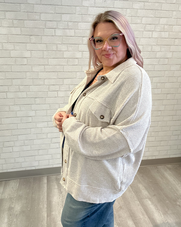 Coffee Run Knit Jacket | Oatmeal