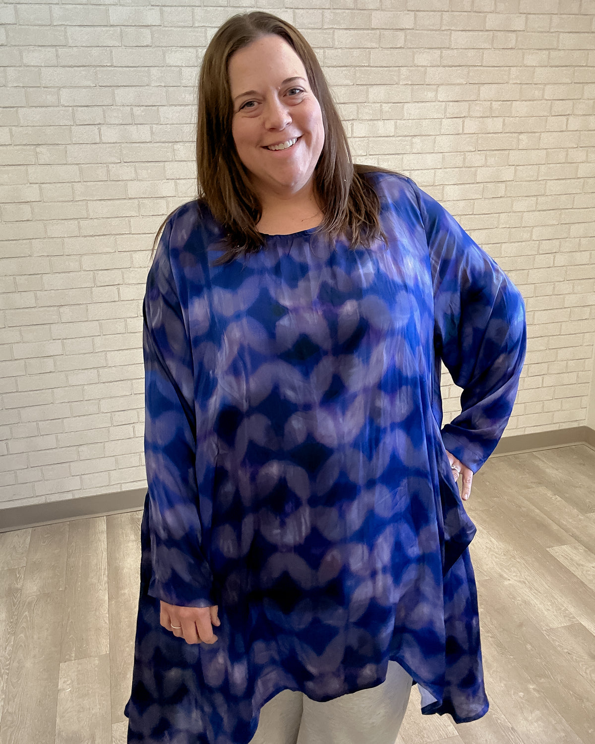 Purple Tie Dye Printed Tunic - Alembika (NWT)