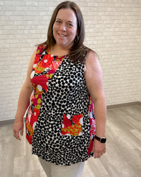 Mix Print Crinkle Tank - Chalet