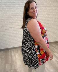 Mix Print Crinkle Tank - Chalet