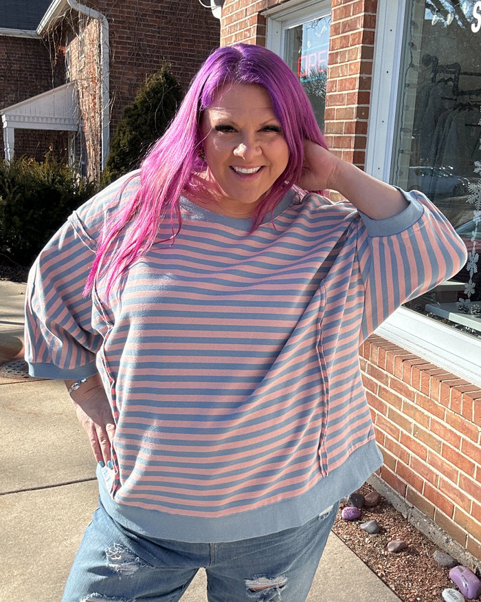 Striped Top | Blue Multi