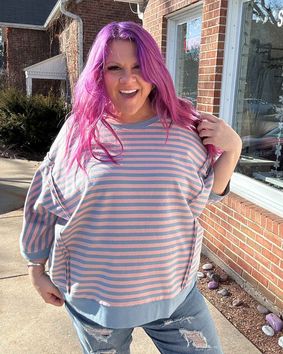 Striped Top | Blue Multi