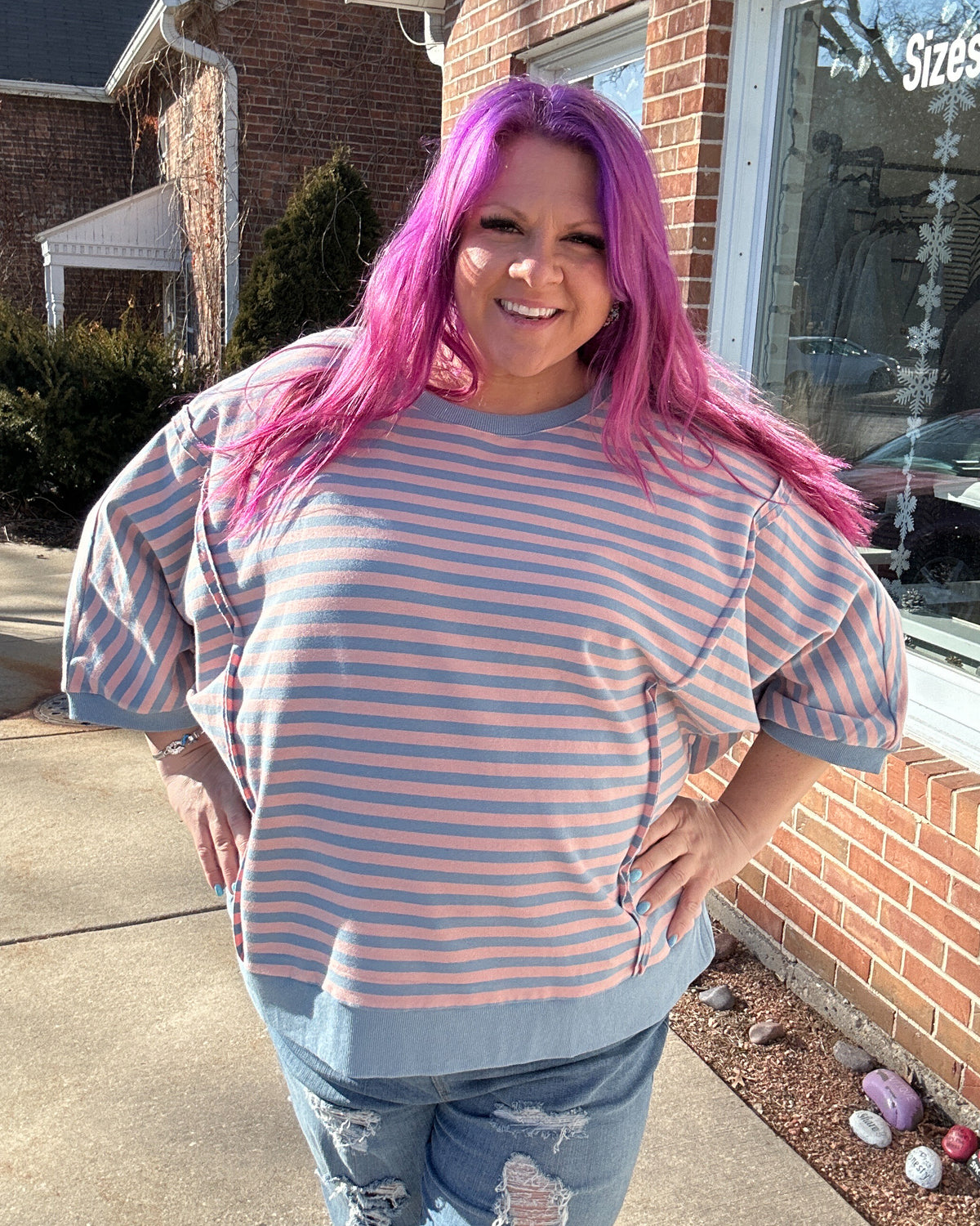 Striped Top | Blue Multi