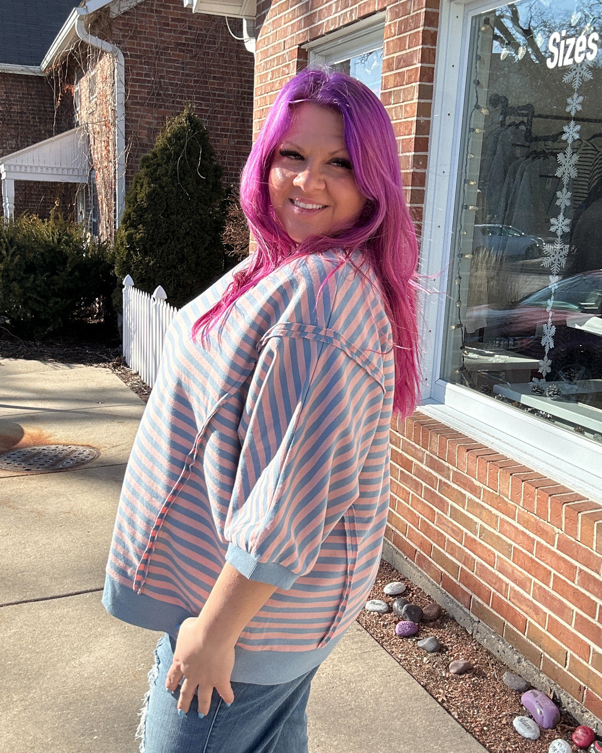 Striped Top | Blue Multi