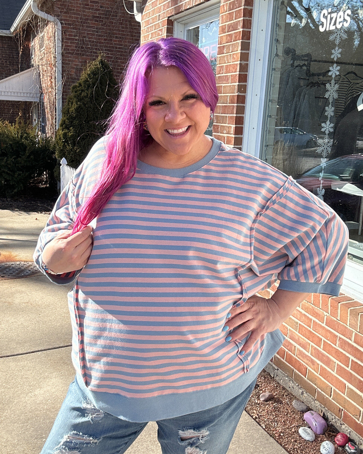 Striped Top | Blue Multi