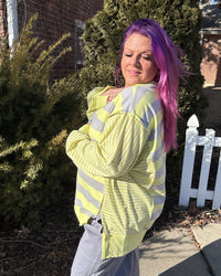 Mixed Stripe Pullover | Lemon Grey