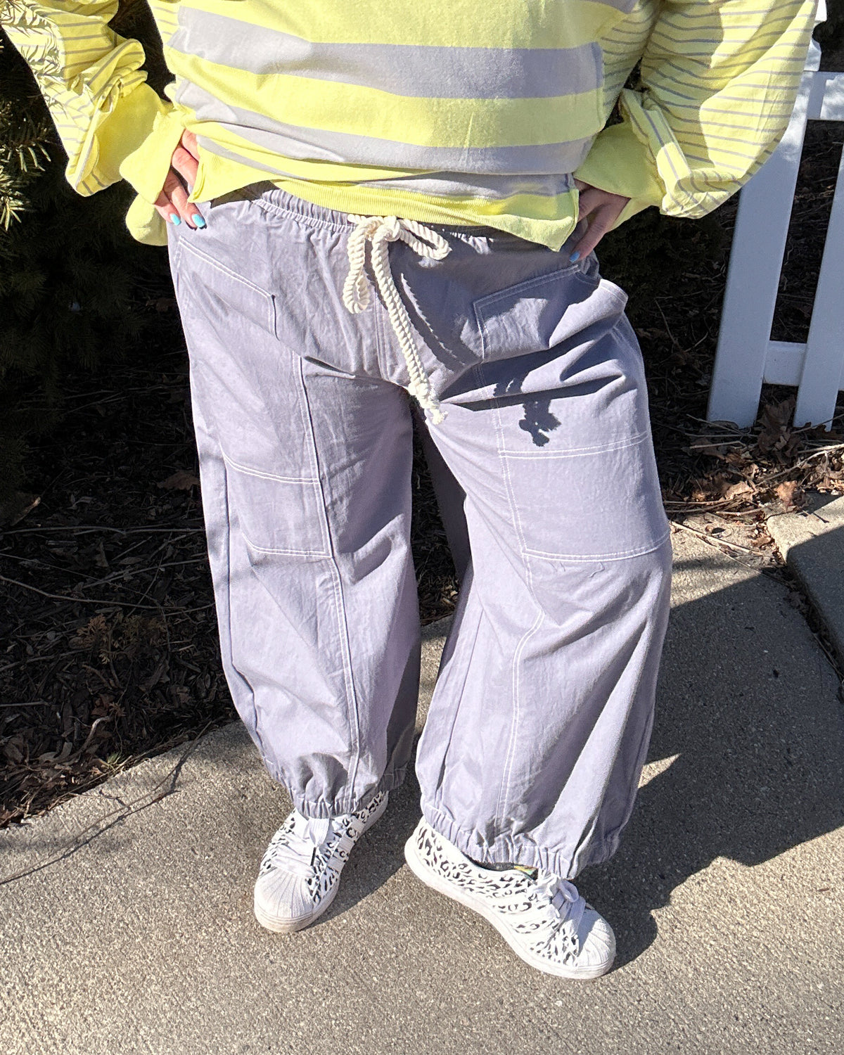 Cotton Balloon Pants | Denim Blue