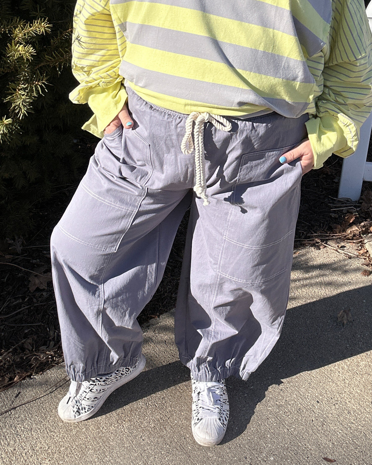 Cotton Balloon Pants | Denim Blue