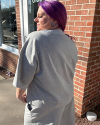 Contrast Striped Trim Set | Heather Grey