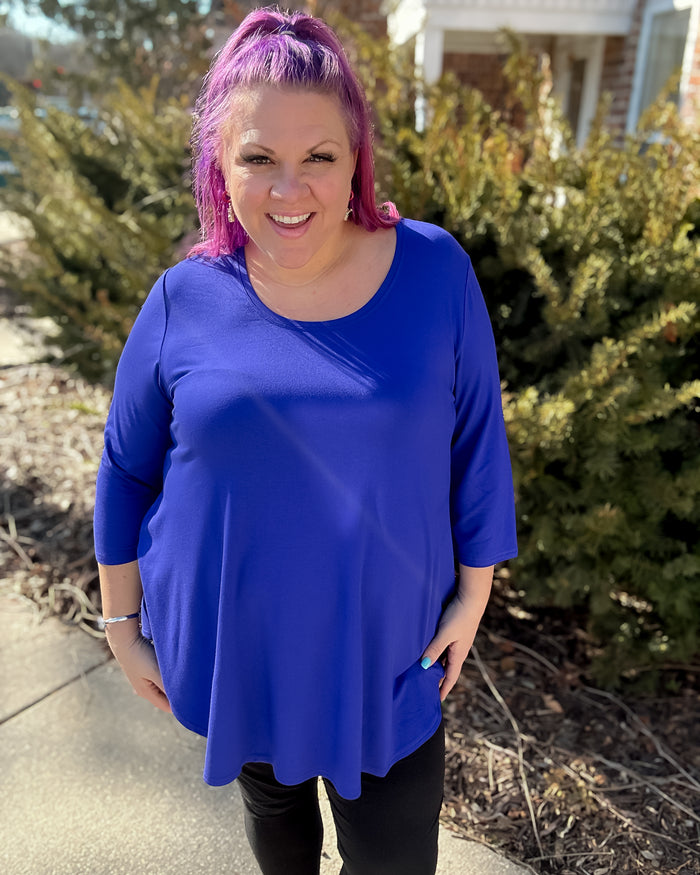 Jazz 3/4 Sleeve Bamboo Top | Violet