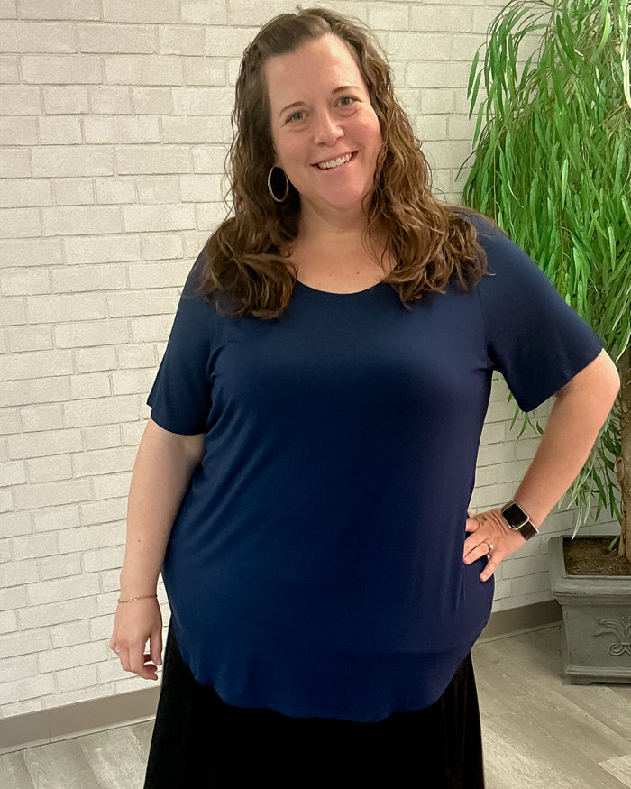 Tessa Bamboo Tee in Indigo
