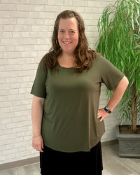 Tessa Bamboo Tee in Khaki