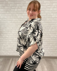 Tropical Breeze Button Up Shirt | Black & White