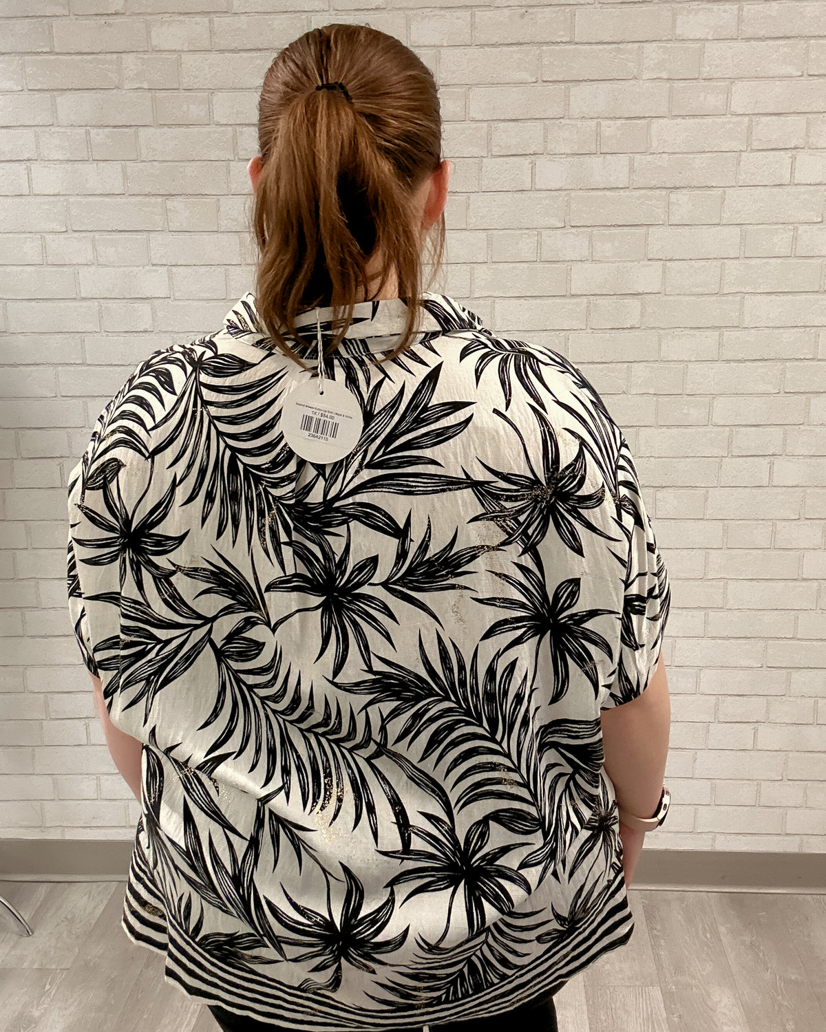 Tropical Breeze Button Up Shirt | Black & White