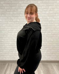 Half Zipper Ribbed Pullover | Black
