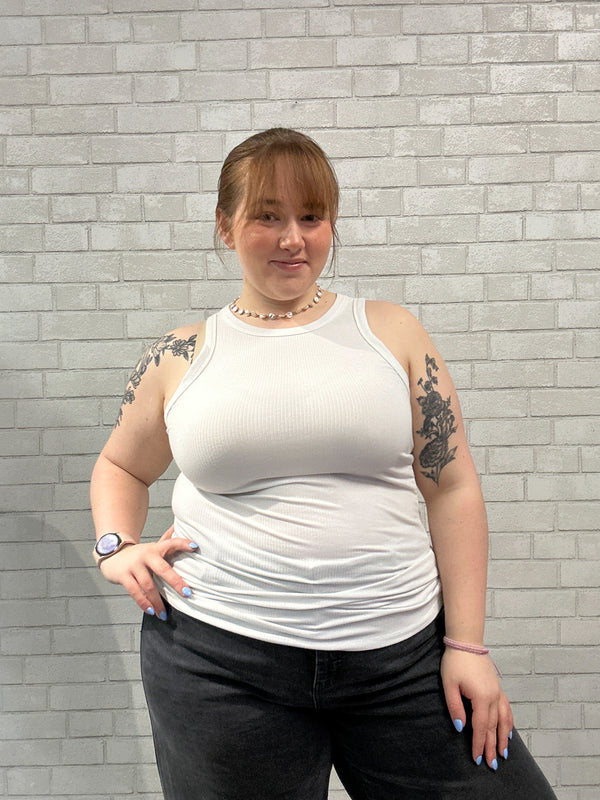 White Ribbed Tank - Torrid
