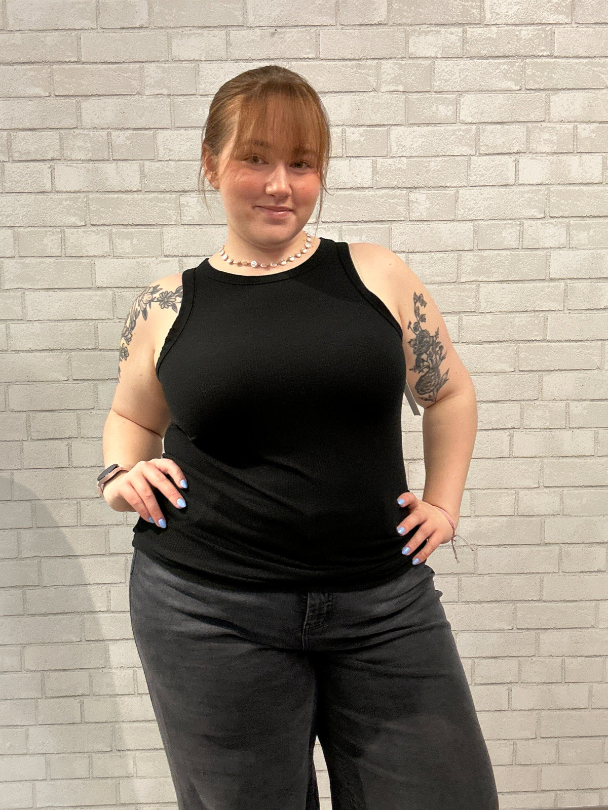 Black Ribbed Tank - Torrid