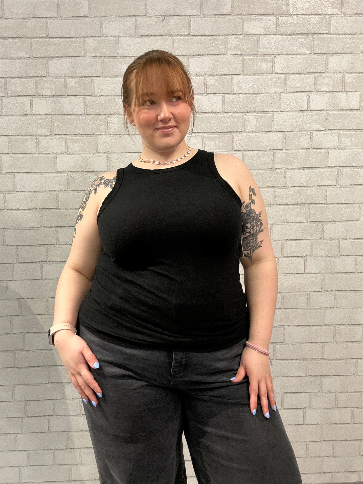 Black Ribbed Tank - Torrid