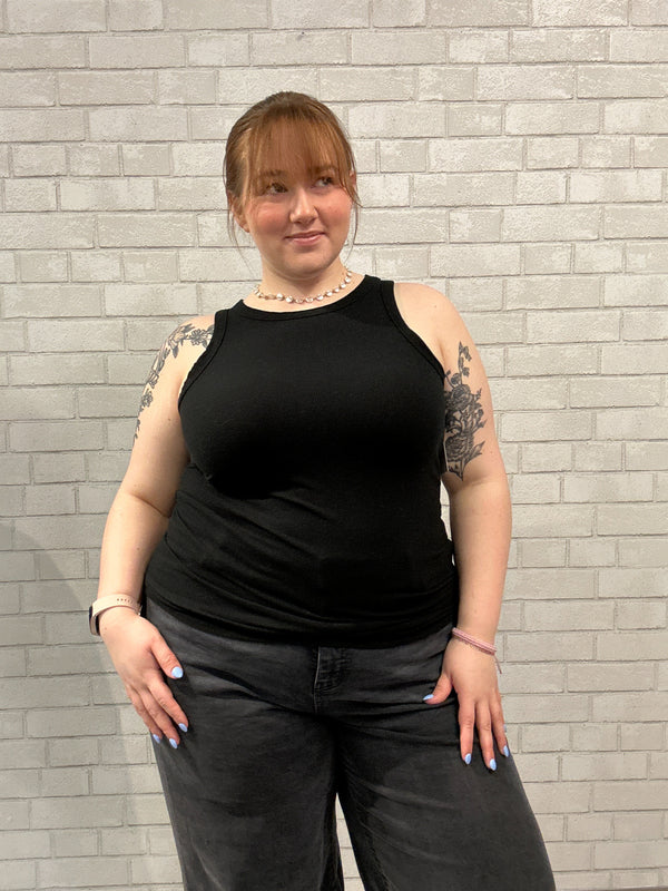 Black Ribbed Tank - Torrid