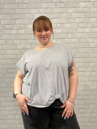 Navy/White Striped Short Sleeve Tee - Cotton Bleu