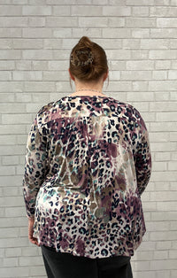 Purple Abstract Animal Print Top - Emerald