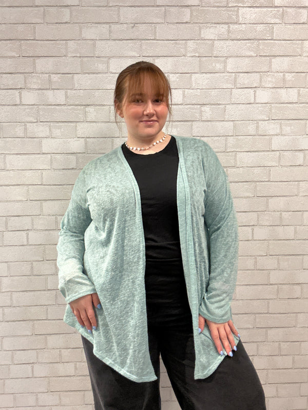 Mint Cardigan - White Birch
