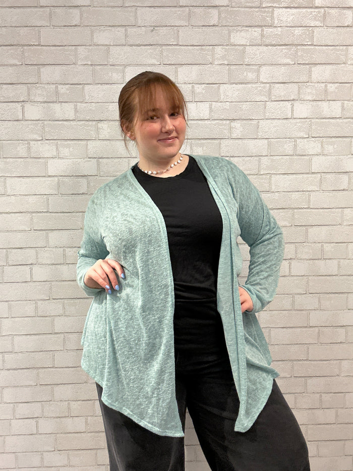Mint Cardigan - White Birch