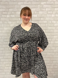 Black/White Animal Print Dress - Oddi