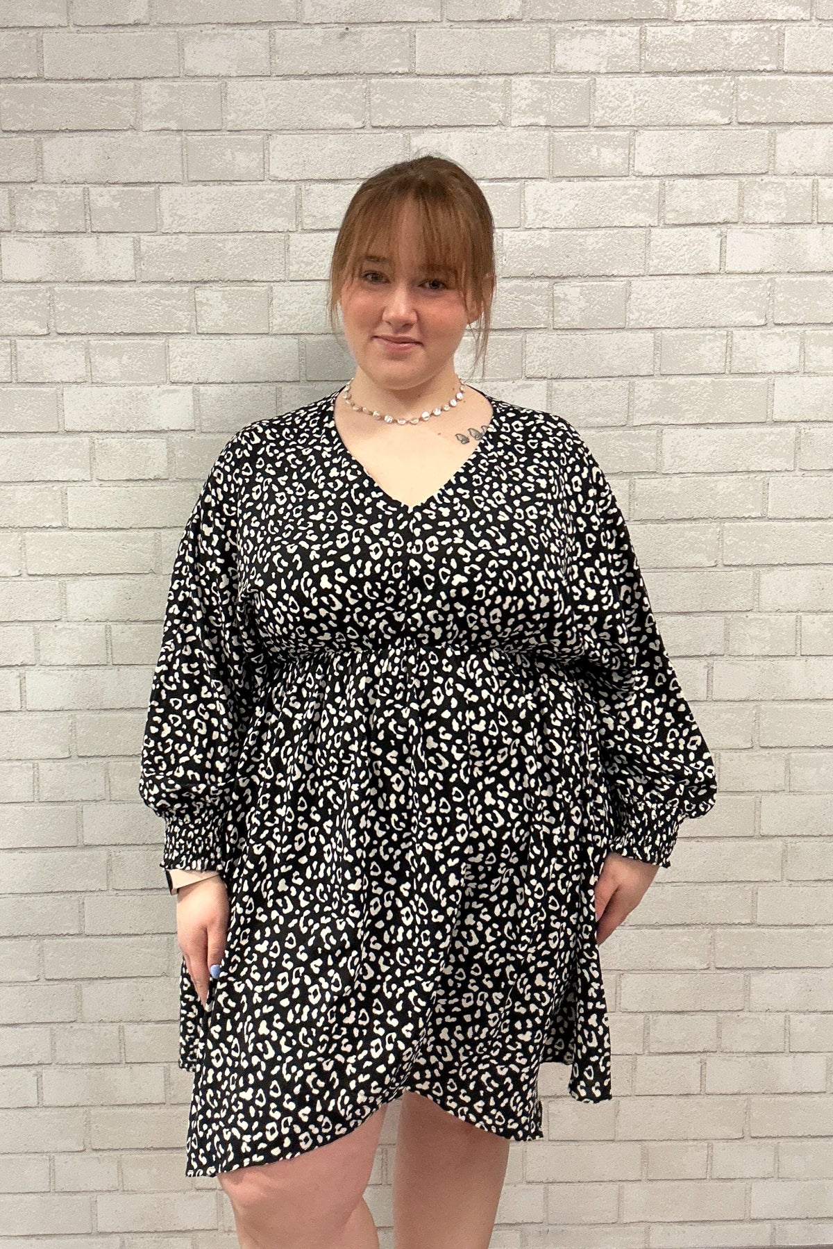 Black/White Animal Print Dress - Oddi