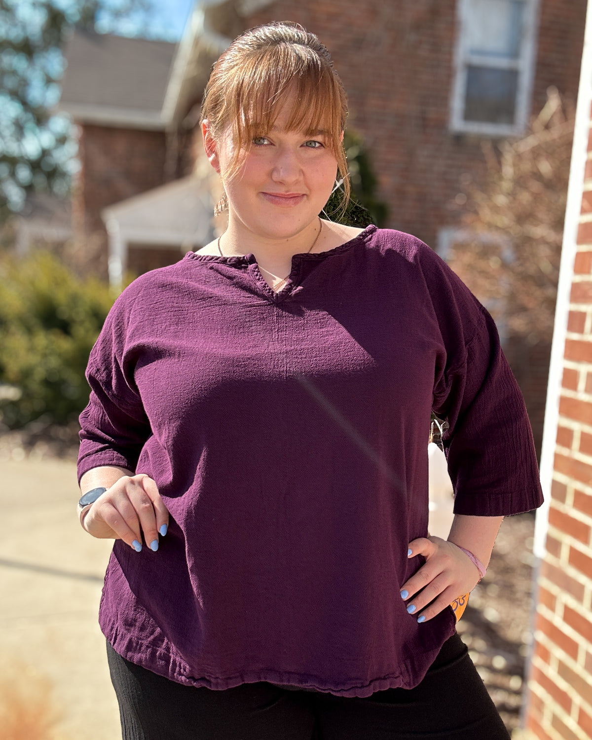 Twilight Cotton Gauze Top | Amethyst