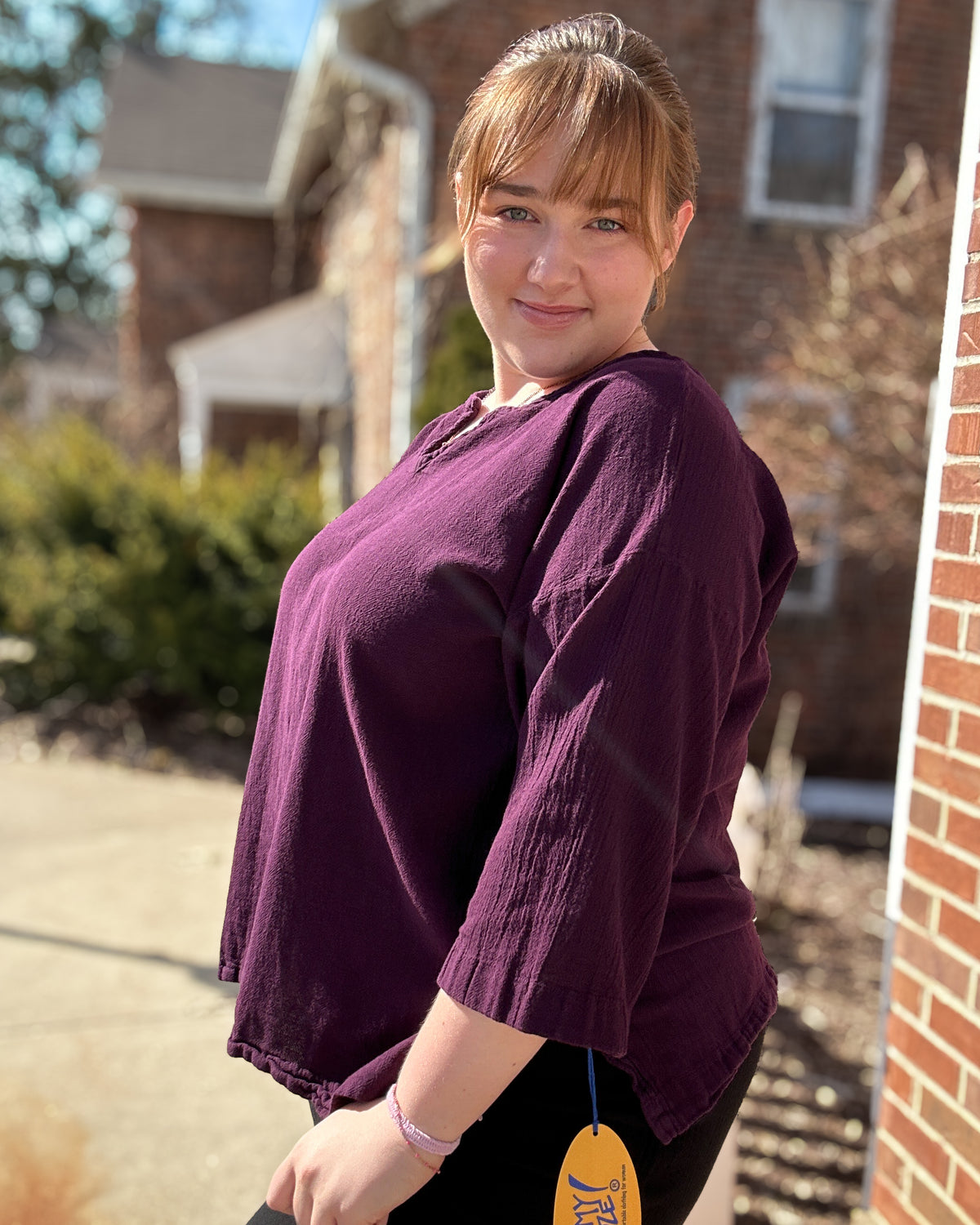 Twilight Cotton Gauze Top | Amethyst