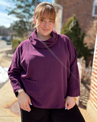 Tortus Cotton Gauze Cowl Neck | Amethyst