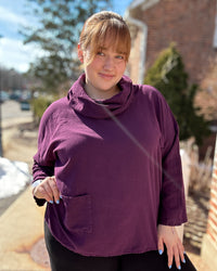 Tortus Cotton Gauze Cowl Neck | Amethyst