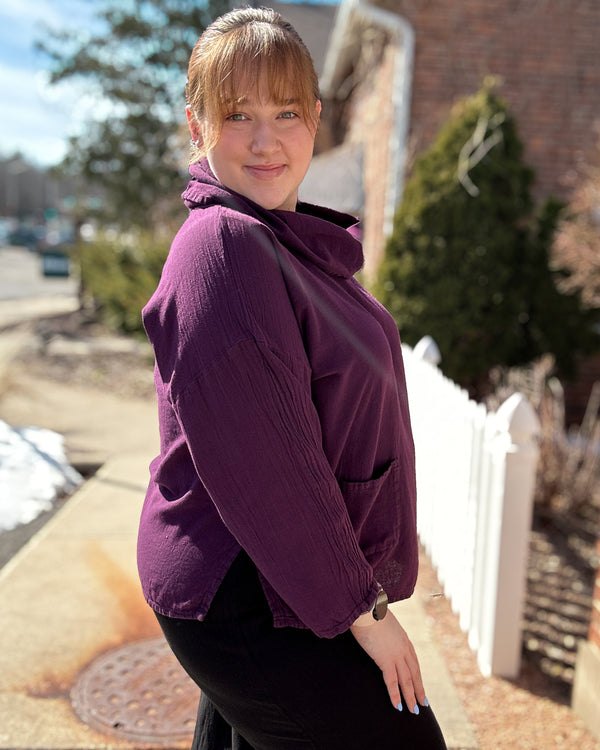 Tortus Cotton Gauze Cowl Neck | Amethyst
