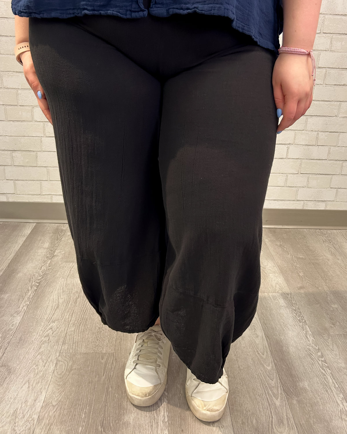 Savannah Cotton Gauze Pants | Black