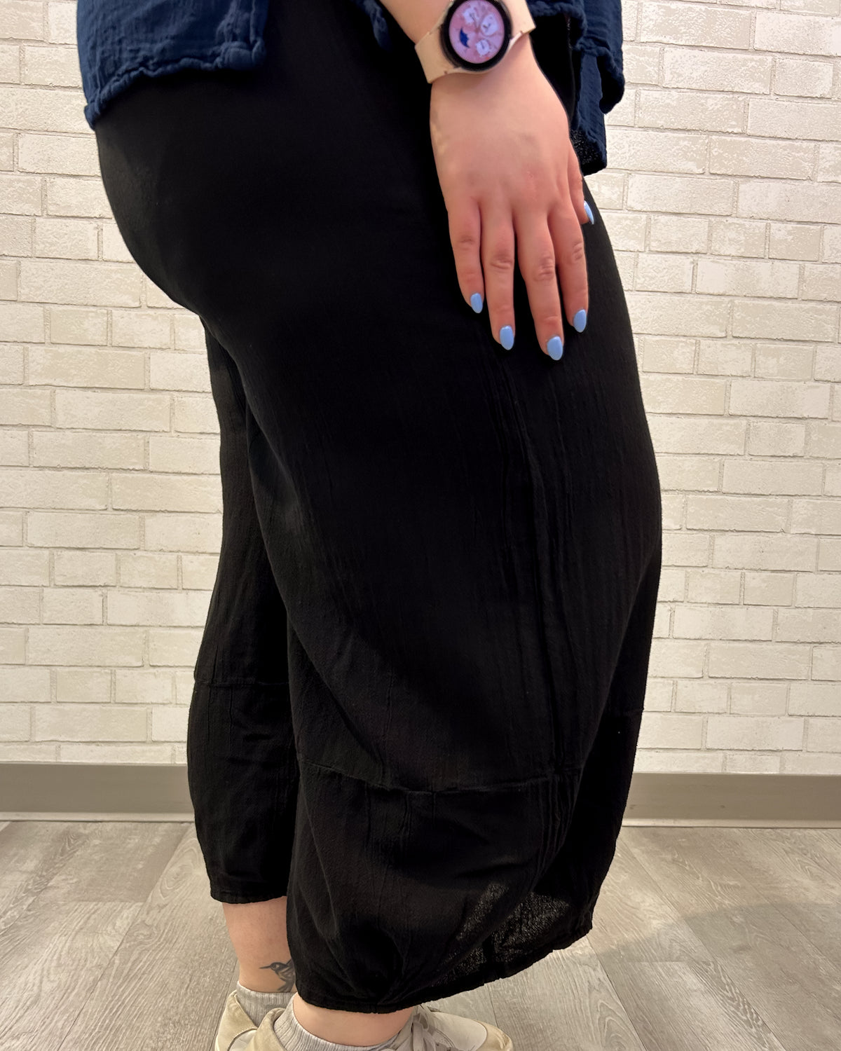 Savannah Cotton Gauze Pants | Black