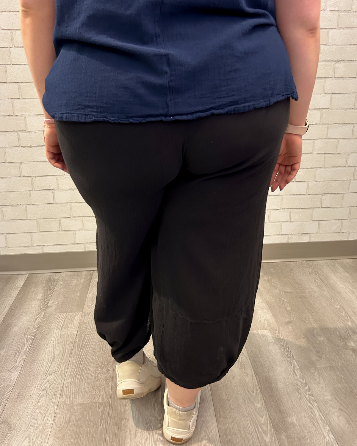 Savannah Cotton Gauze Pants | Black