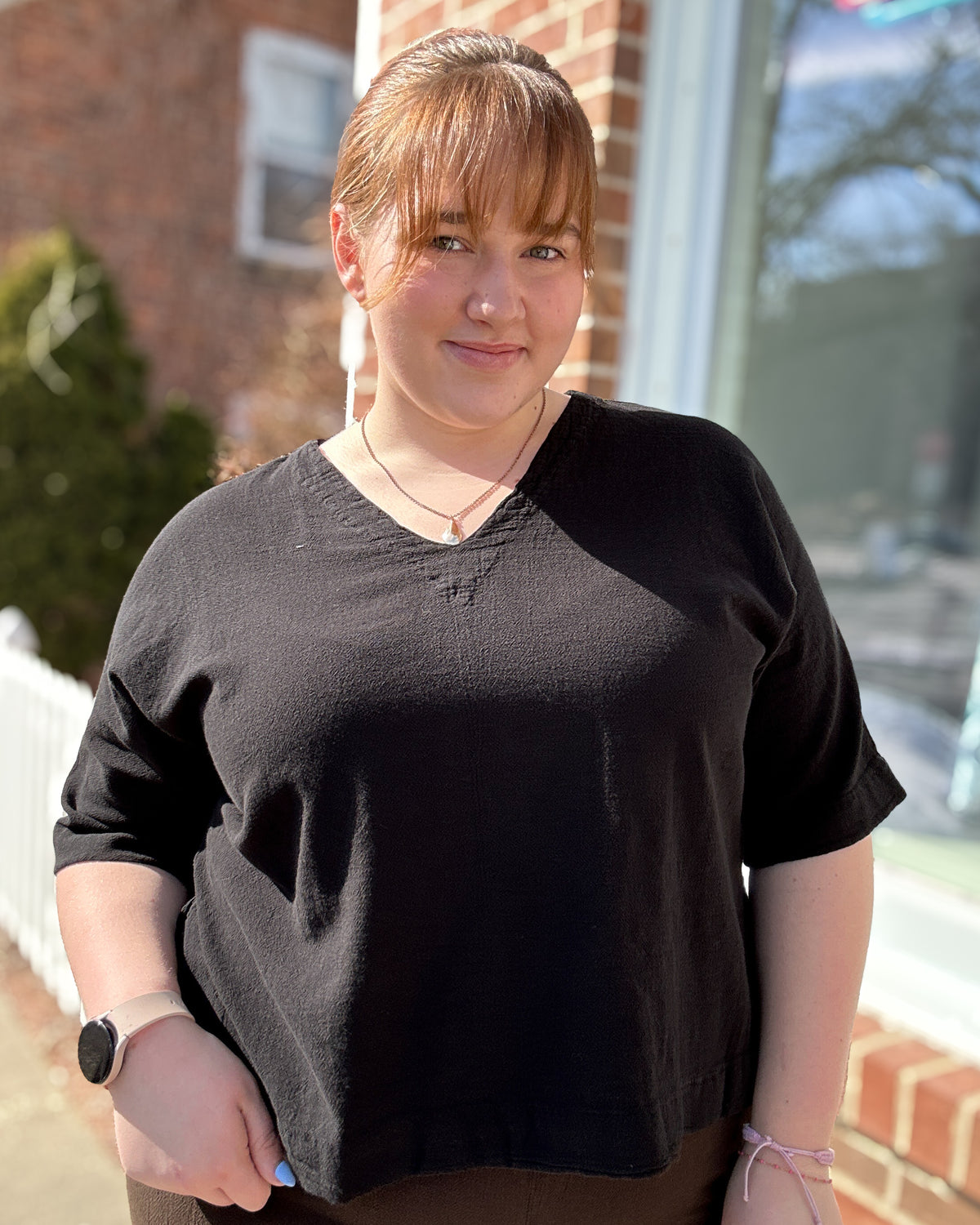 Pepe Cotton Gauze Top | Black